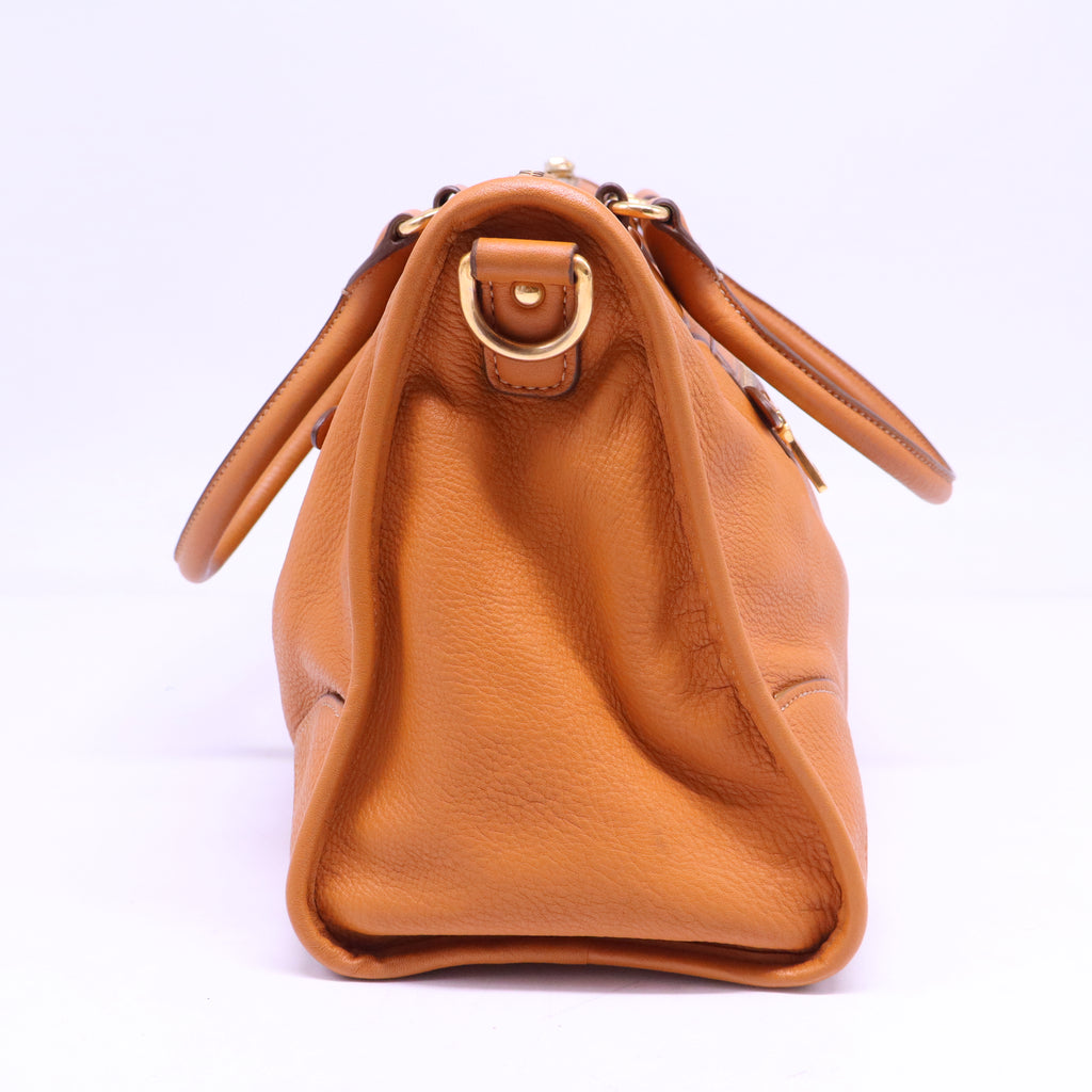 Front Zip Convertible Satchel Vitello Phenix Medium B21168