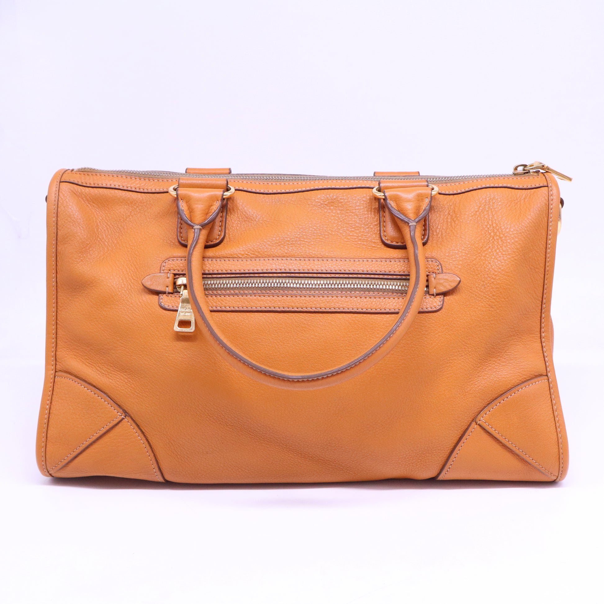 Front Zip Convertible Satchel Vitello Phenix Medium B21168