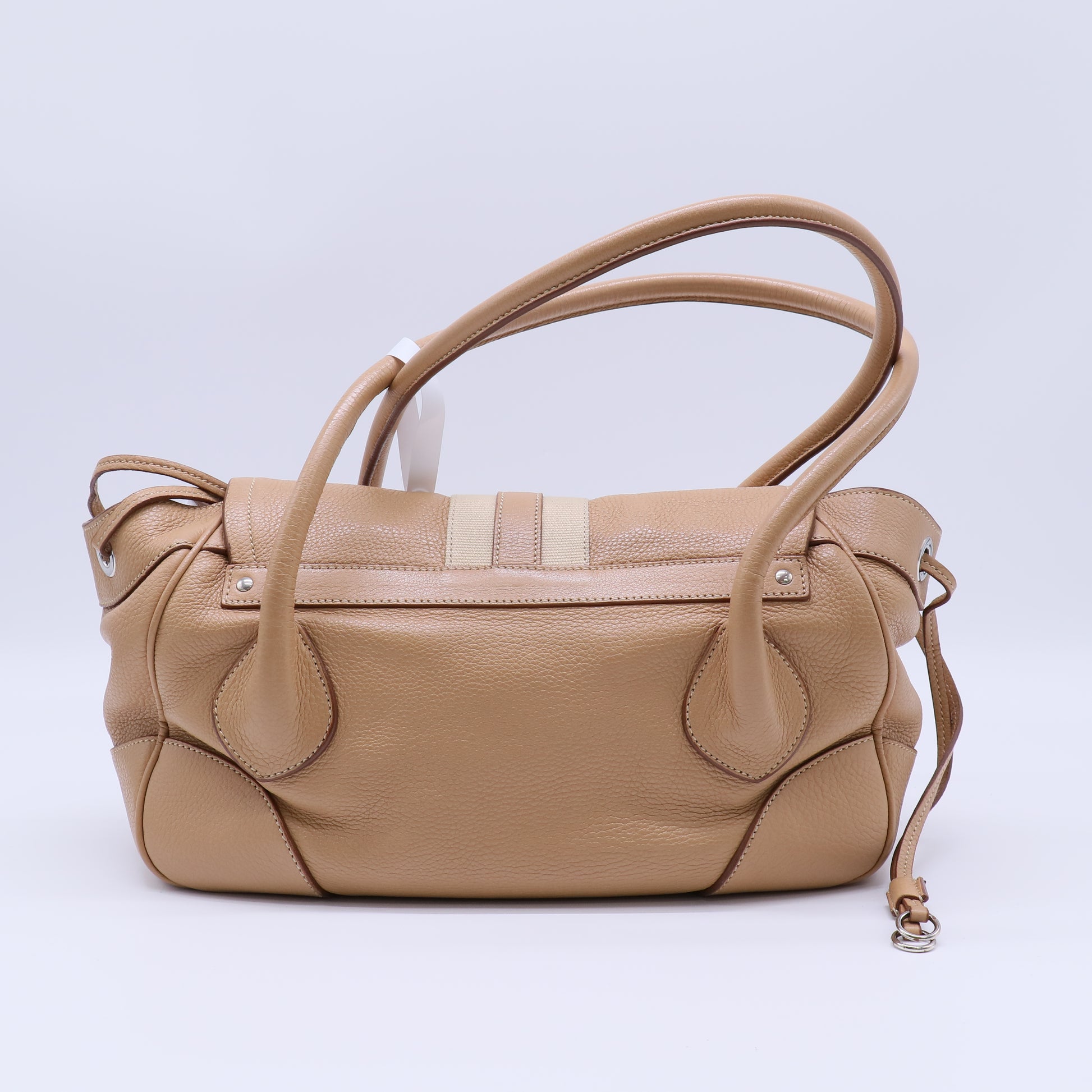 Lizard-Trimmed Vitello Daino Skipper Bag B22353