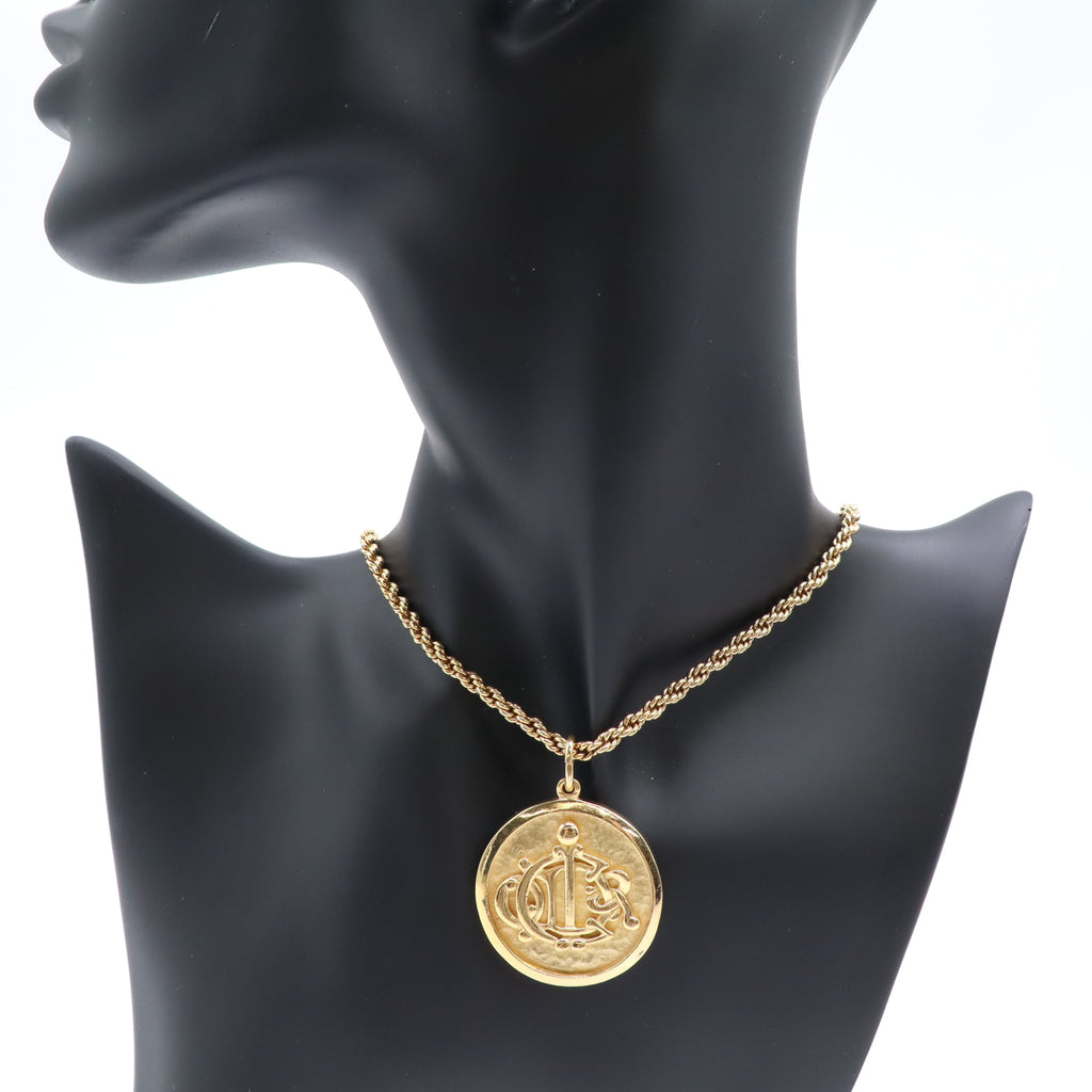 Large Vintage Gold Repurposed Christian Dior Charm Necklace Twins LDJ4432