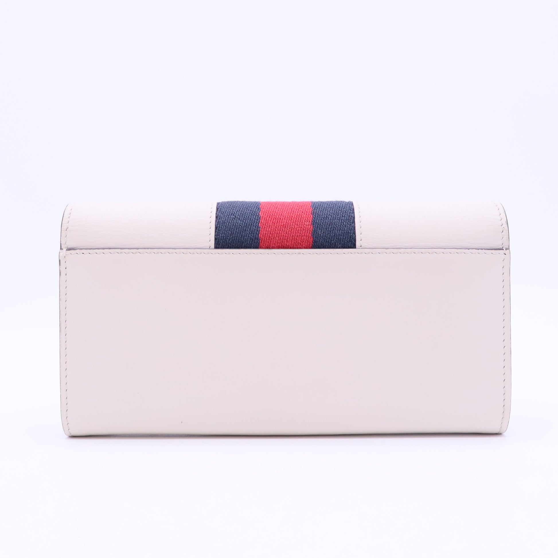 Sylvie Continental Long Bifold Wallet Purse Leather White