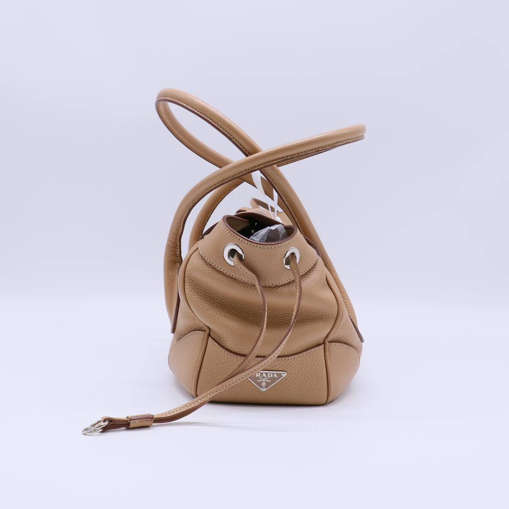 Lizard-Trimmed Vitello Daino Skipper Bag B22353
