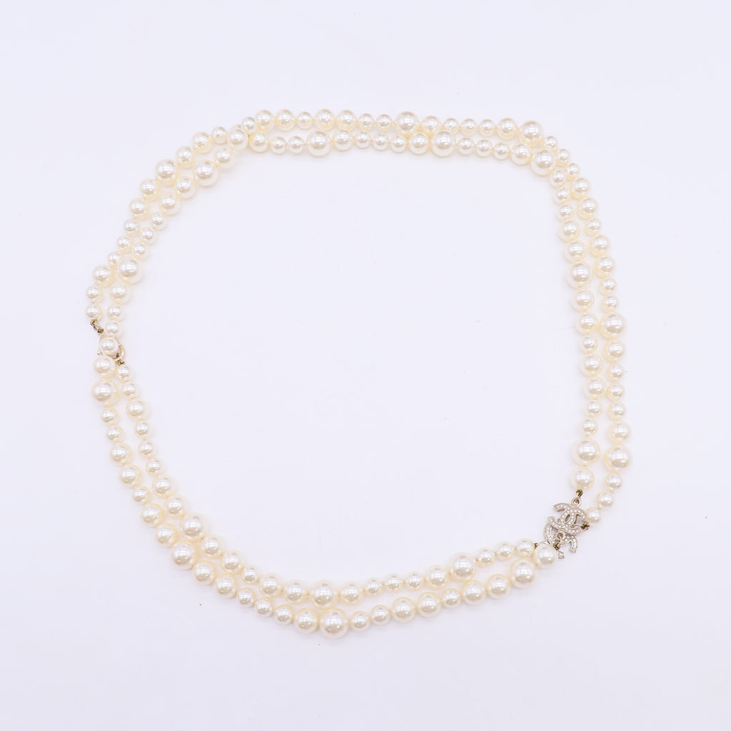 Chanel double-strand faux CC necklace W23091