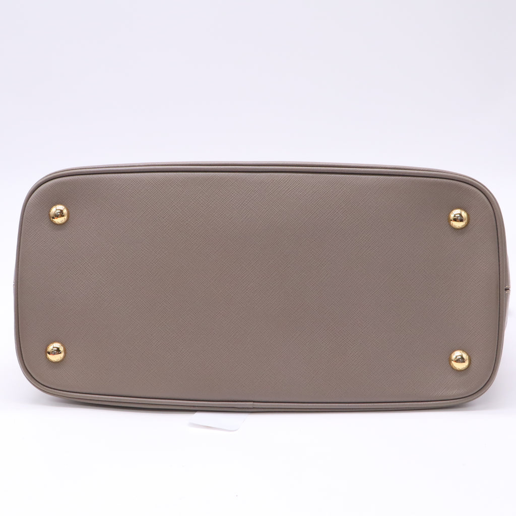 Prada Taupe Saffiano Lux Leather Medium Promenade Twins B23533