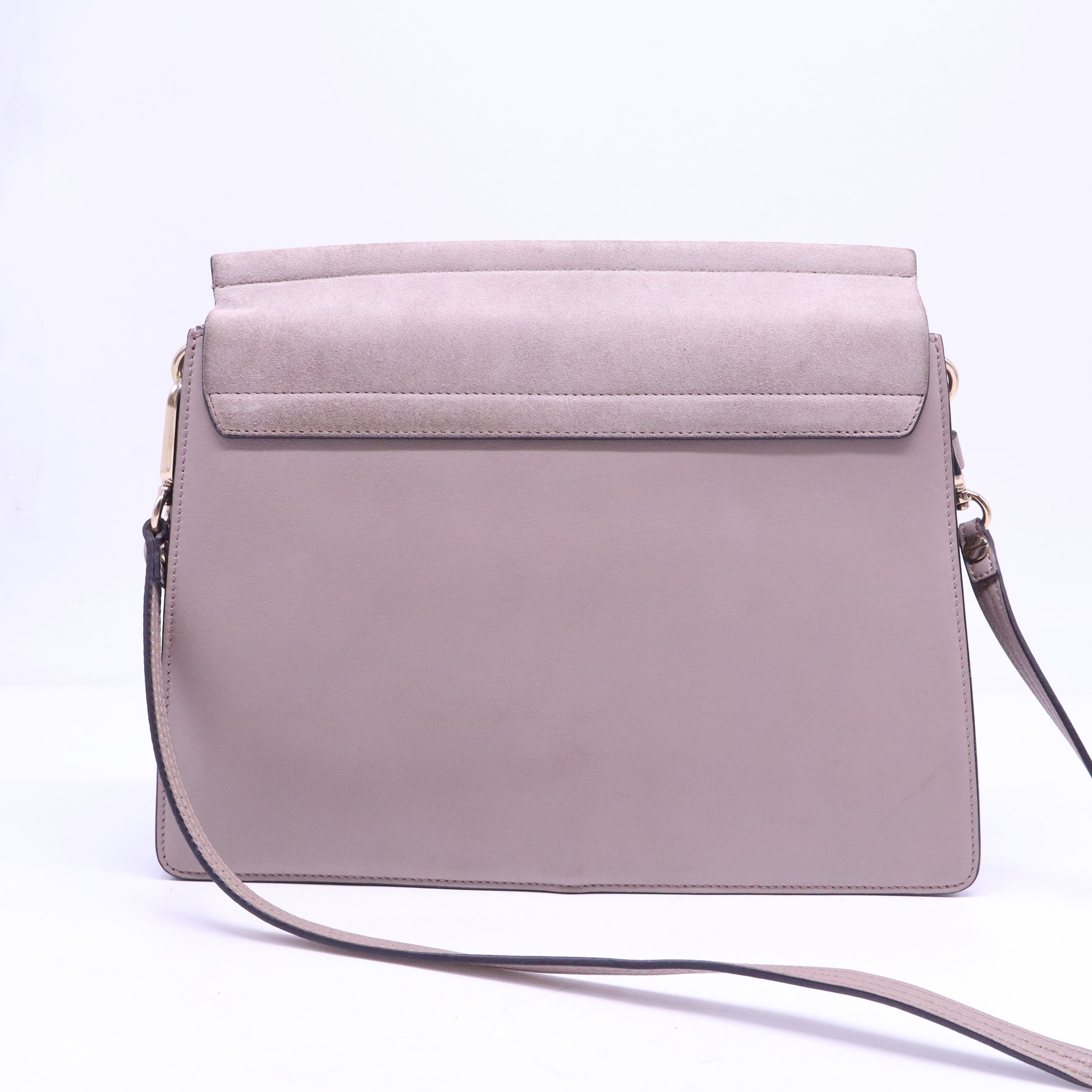 Calfskin Suede Medium Faye Shoulder Bag Motty Grey B20658