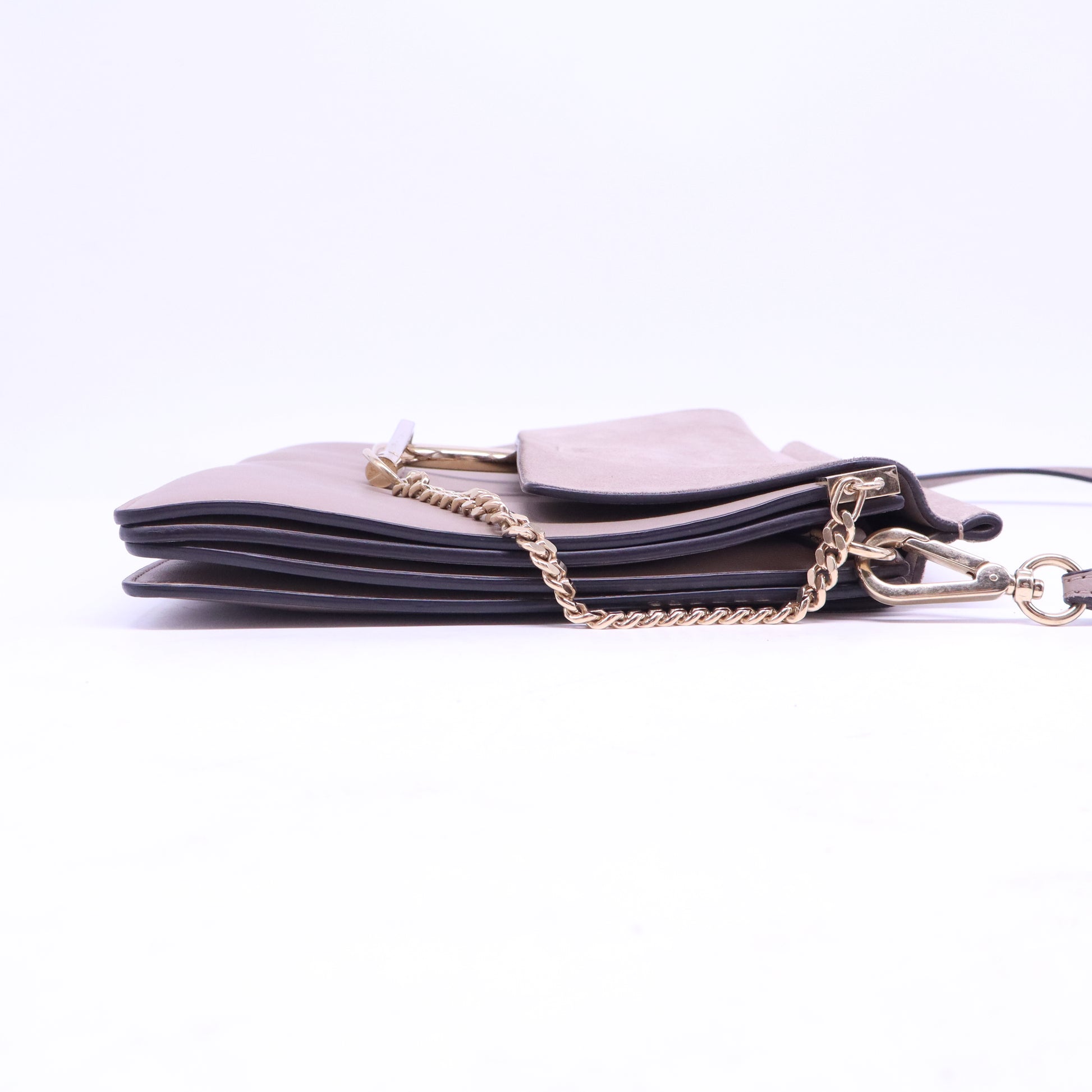 Calfskin Suede Medium Faye Shoulder Bag Motty Grey B20658