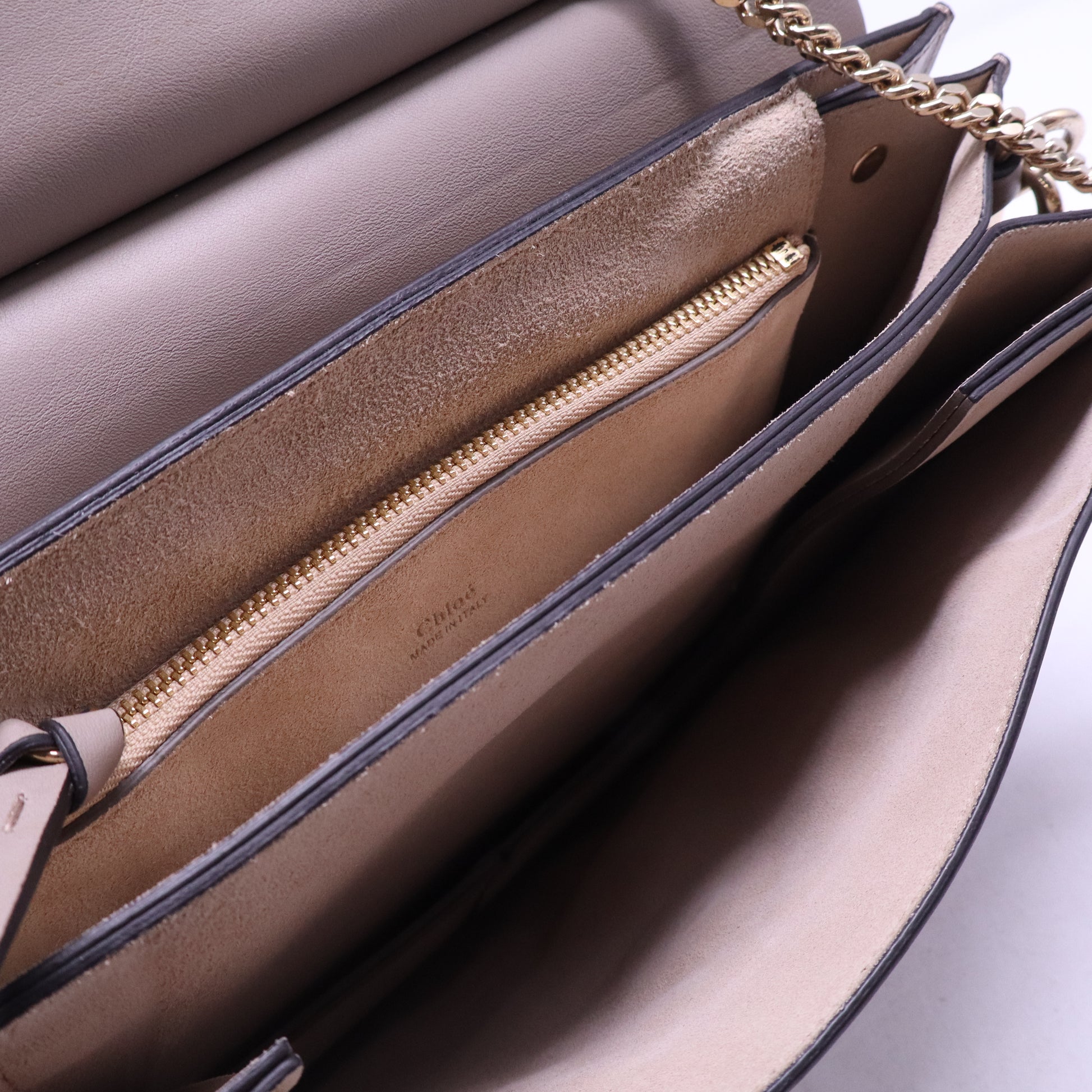 Calfskin Suede Medium Faye Shoulder Bag Motty Grey B20658