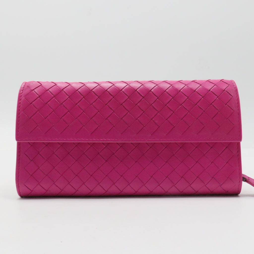 Nappa Intrecciato Continental Wallet Rosa