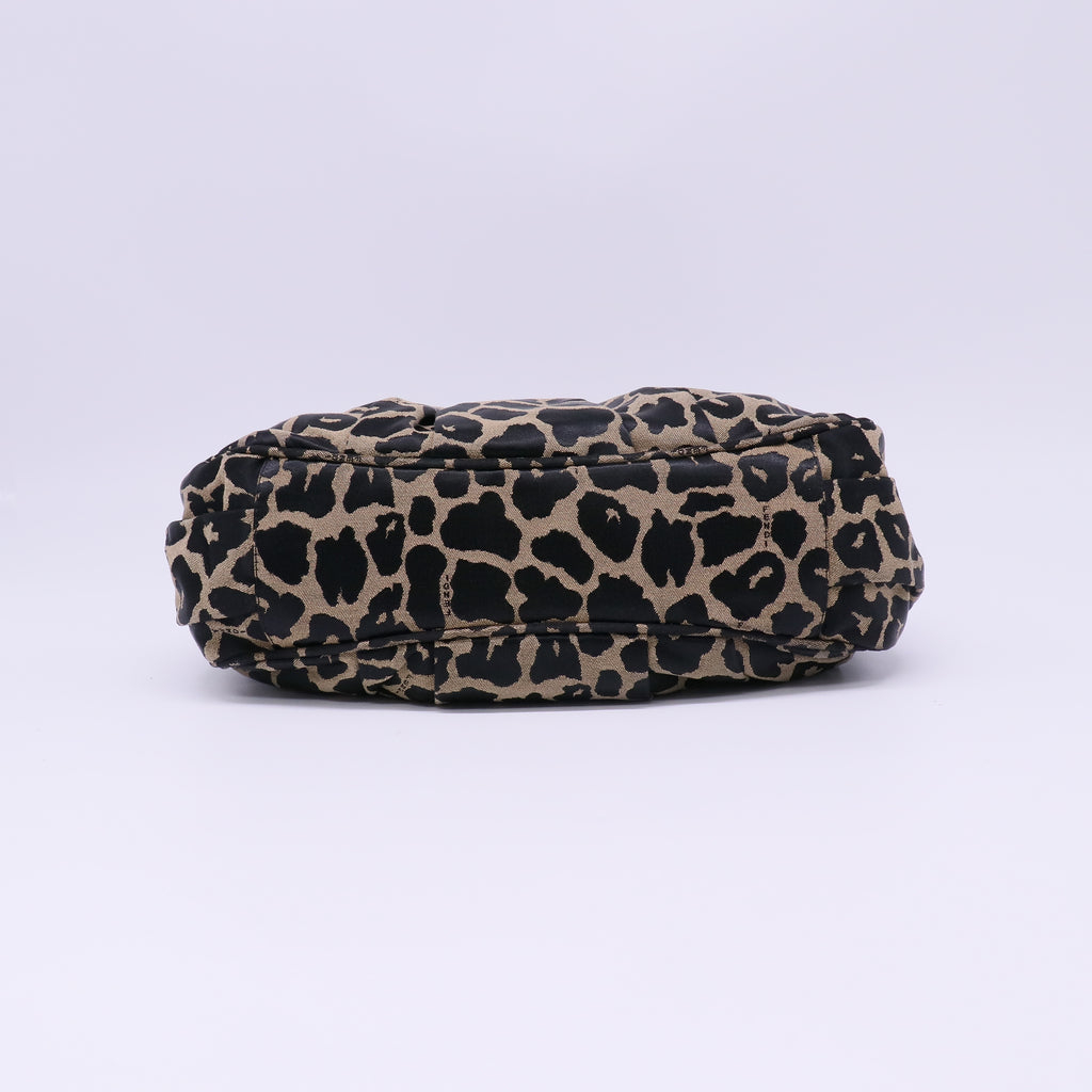 Fendi Zucca Small Mia Tote Leopard twins B22674