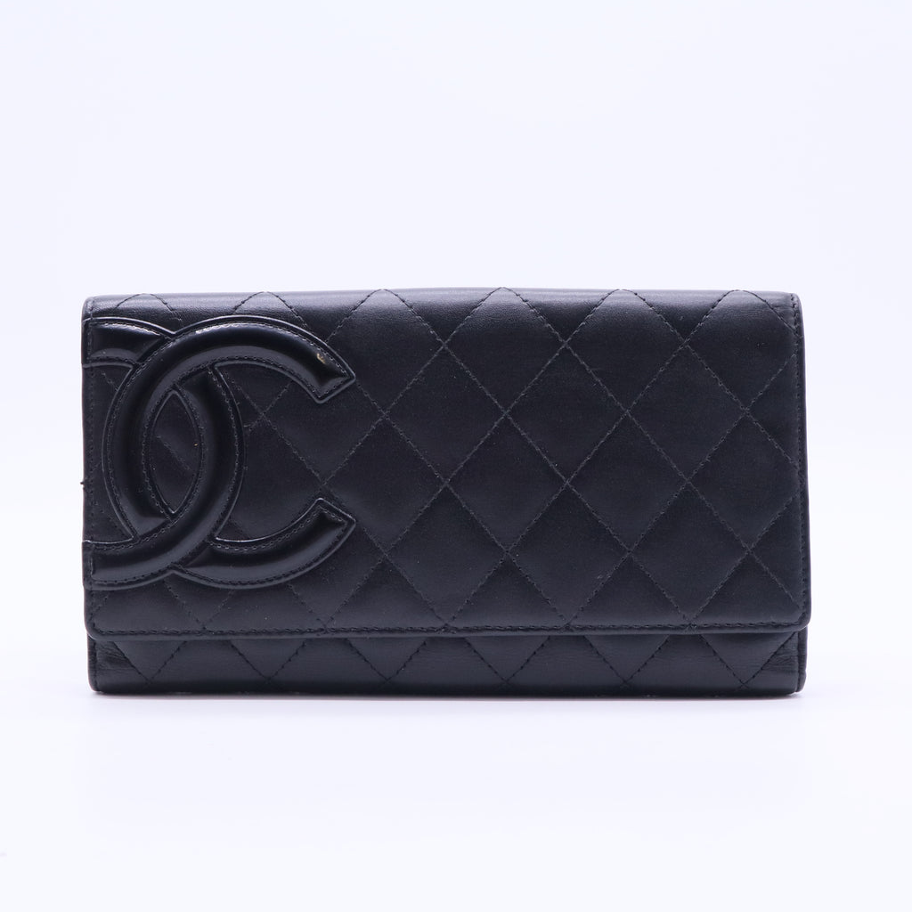 Cambon Trifold Wallet Quilted Lambskin Long