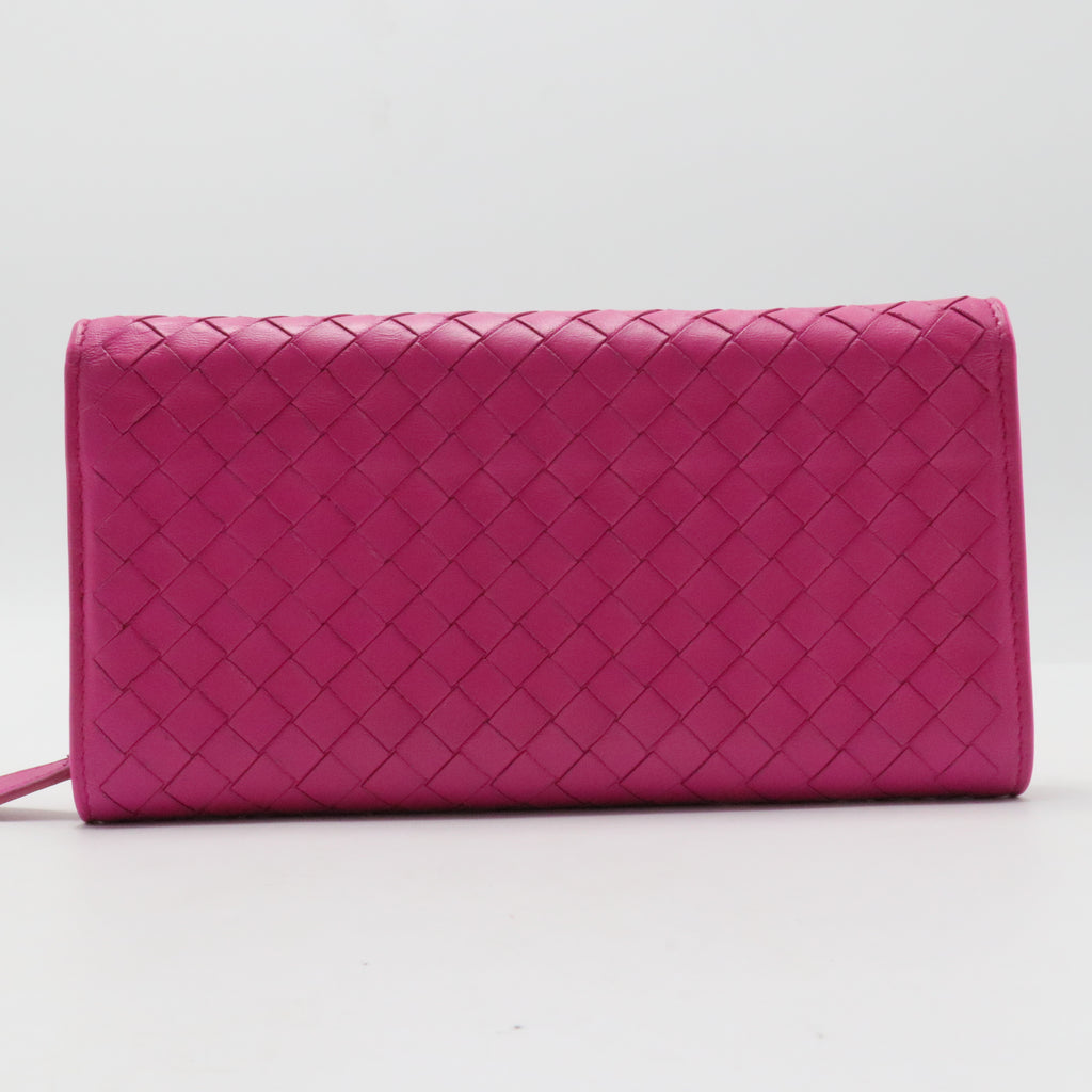 Nappa Intrecciato Continental Wallet Rosa