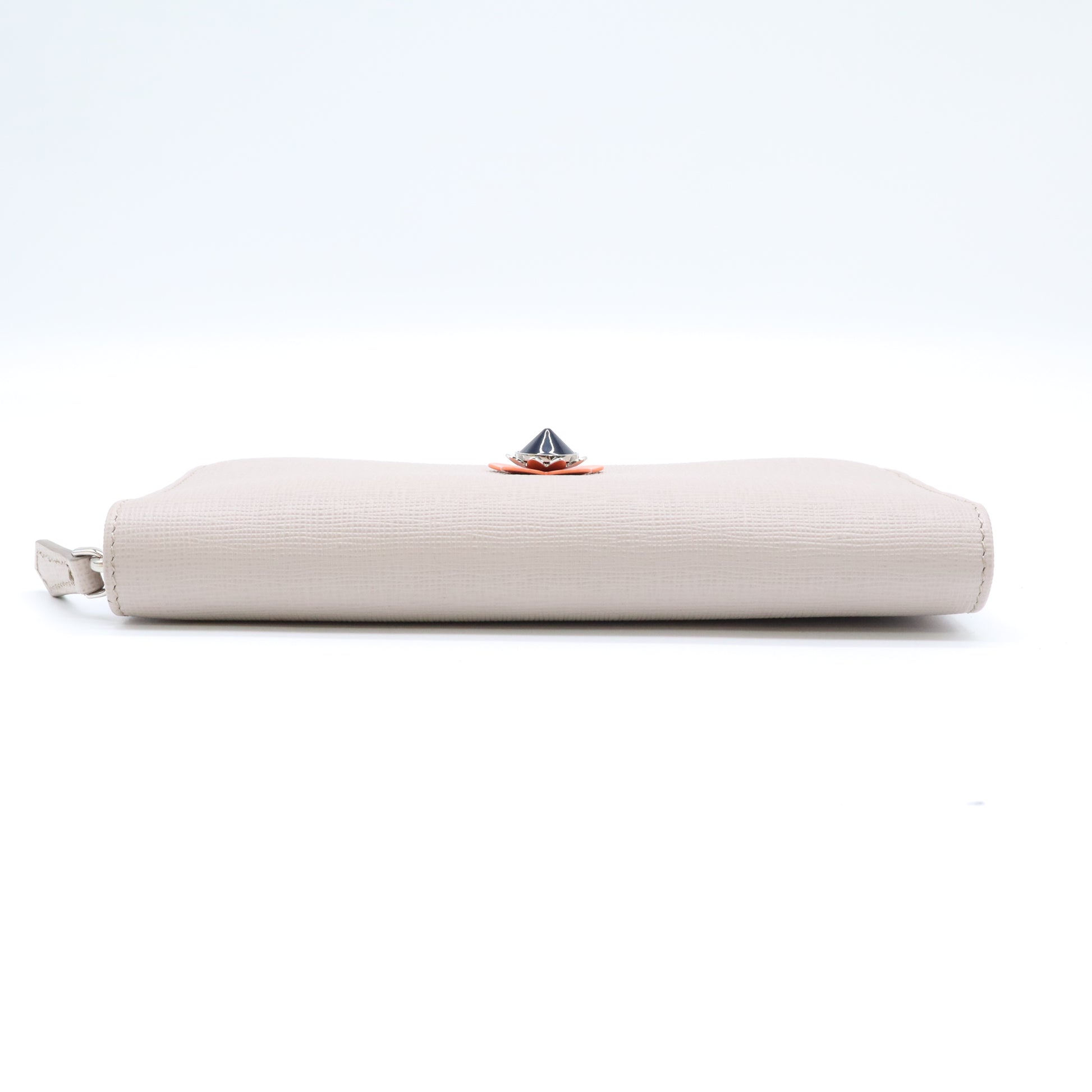 Continental Wallet on Chain Flower Studded Leather W22068