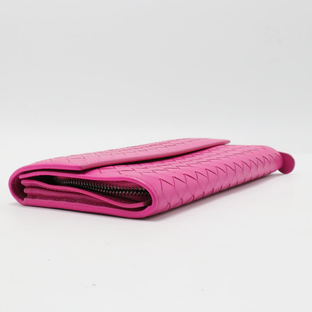 Nappa Intrecciato Continental Wallet Rosa