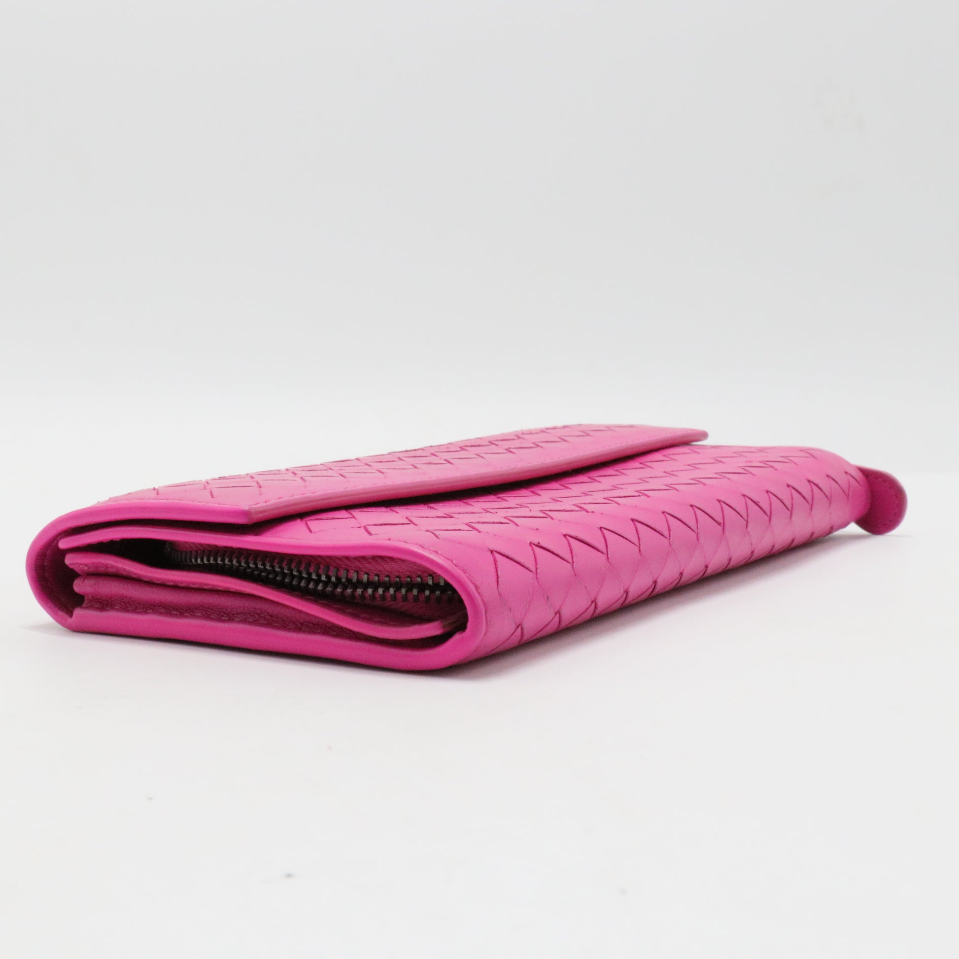 Nappa Intrecciato Continental Wallet Rosa