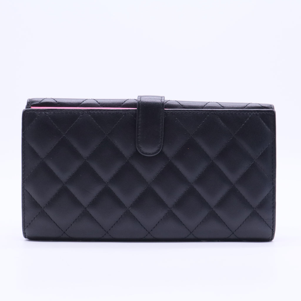 Cambon Trifold Wallet Quilted Lambskin Long