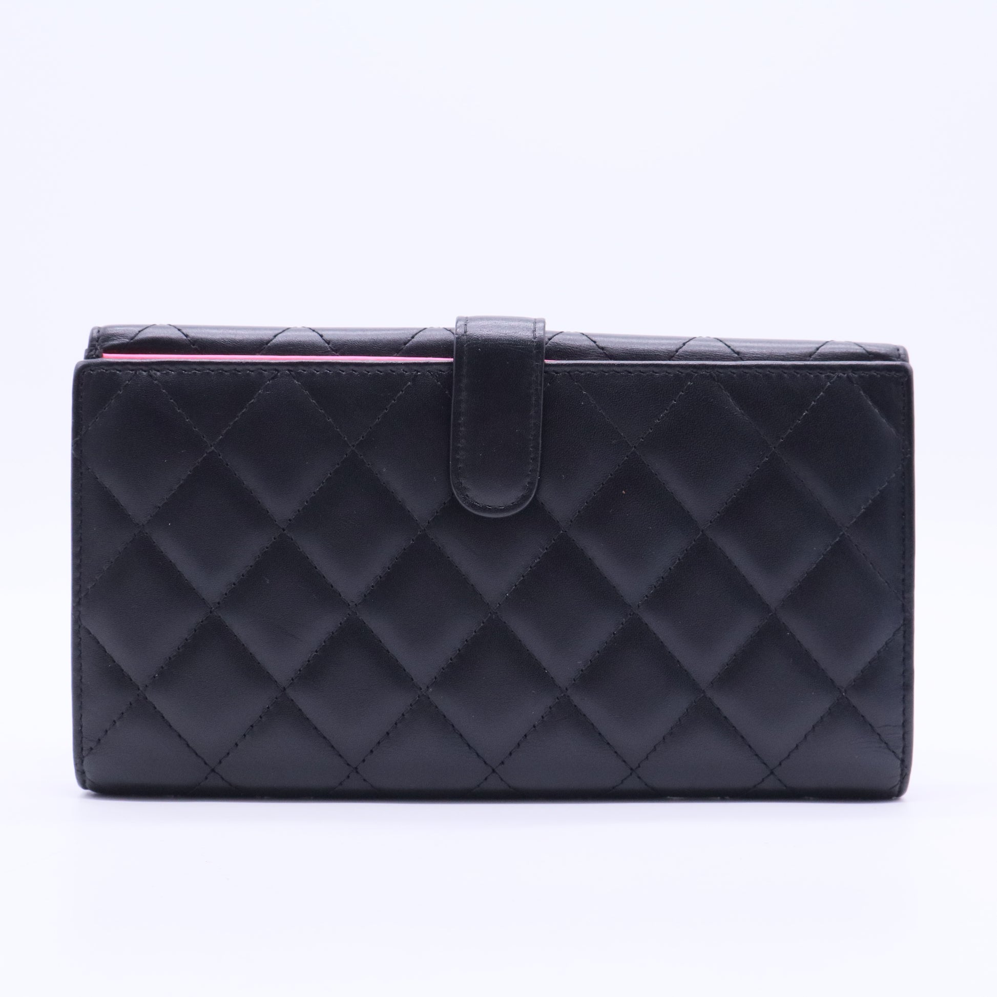 Cambon Trifold Wallet Quilted Lambskin Long
