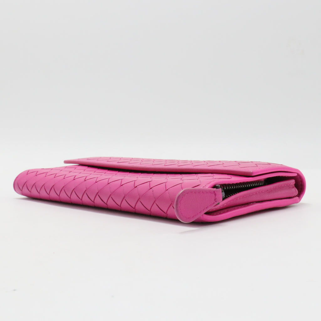 Nappa Intrecciato Continental Wallet Rosa