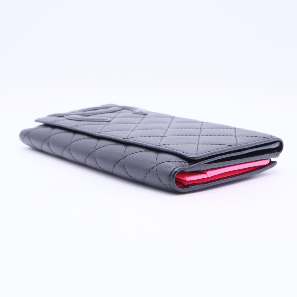 Cambon Trifold Wallet Quilted Lambskin Long