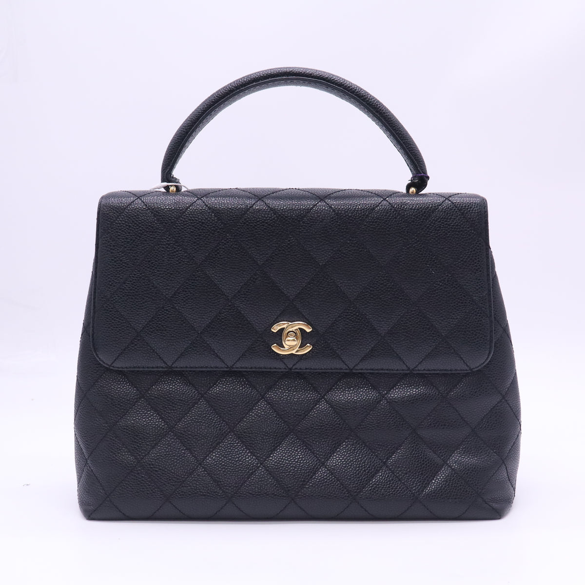 CHANEL Caviar Quilted Jumbo Kelly Flap Black Twins LDZ1125