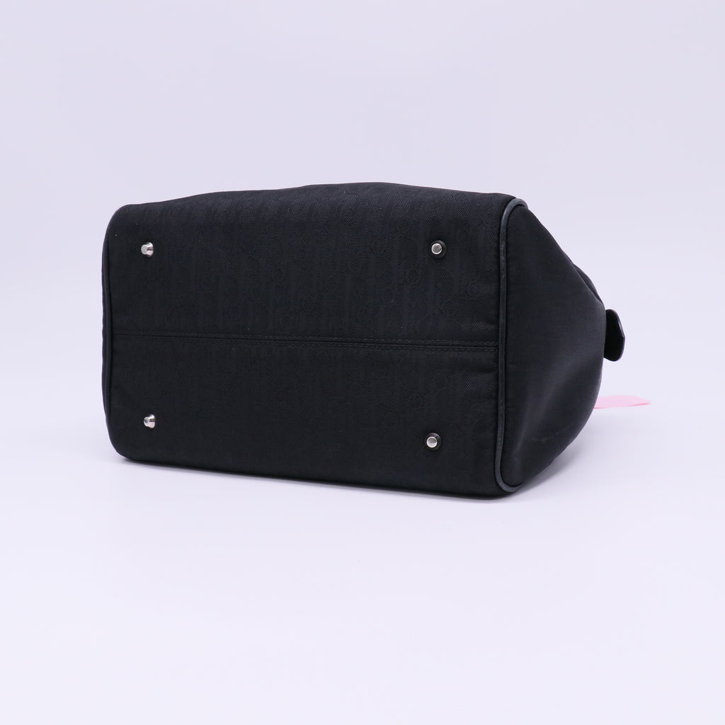 Christian Dior Black Logo Canvas Top Handle Small Bag twins LDJ4370
