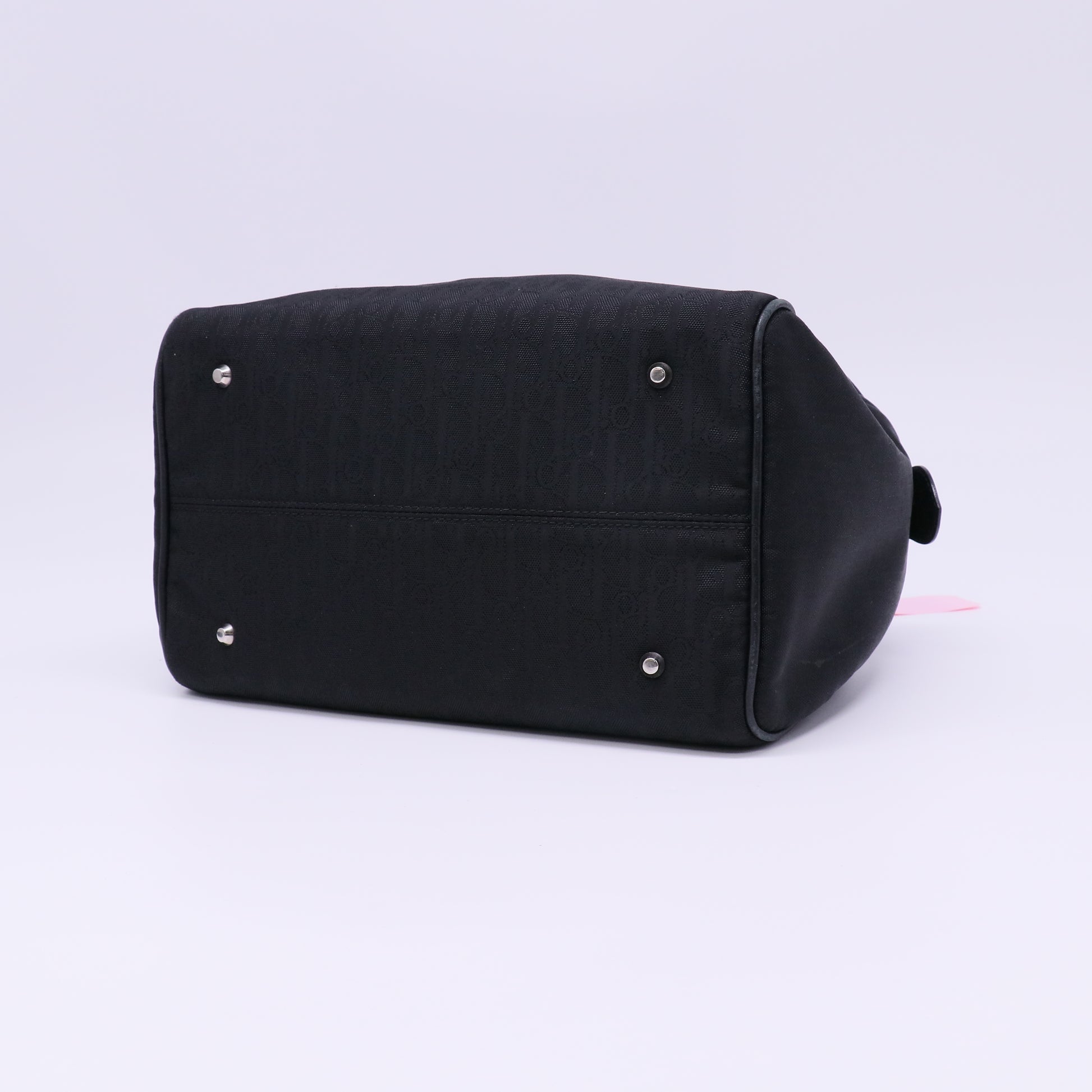 Christian Dior Black Logo Canvas Top Handle Small Bag twins LDJ4370