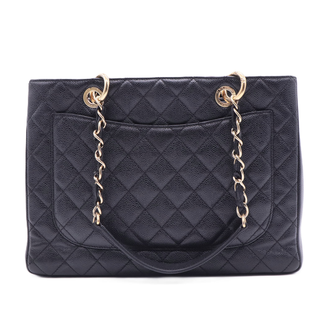 Grand Shopping Tote Quilted Caviar