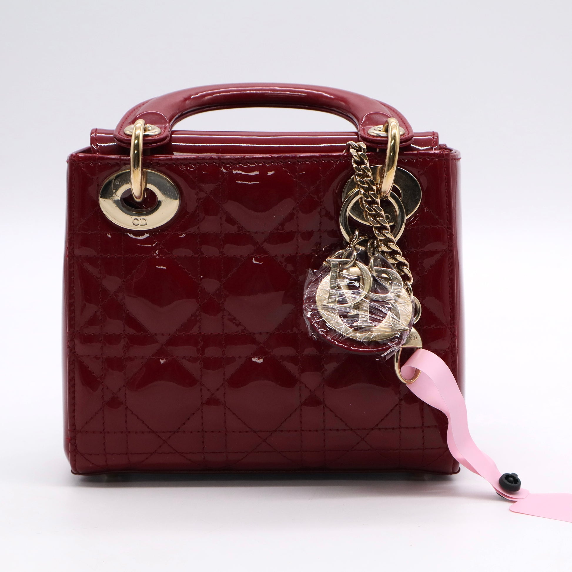 Patent Cannage Medium Lady Dior Red TWINS LDJ3149