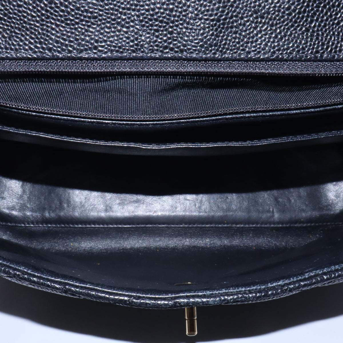 CHANEL Caviar Quilted Jumbo Kelly Flap Black Twins LDZ1125
