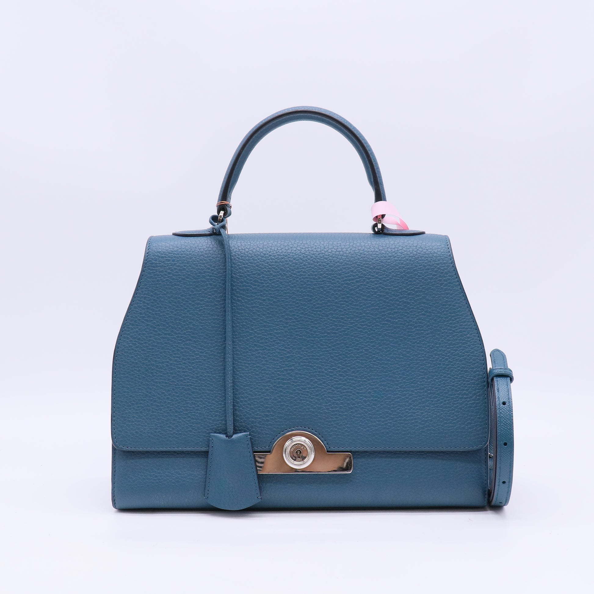 Moynat Grained Calfskin Réjane PM Bag in Ocean Blue Twins LDJ5726