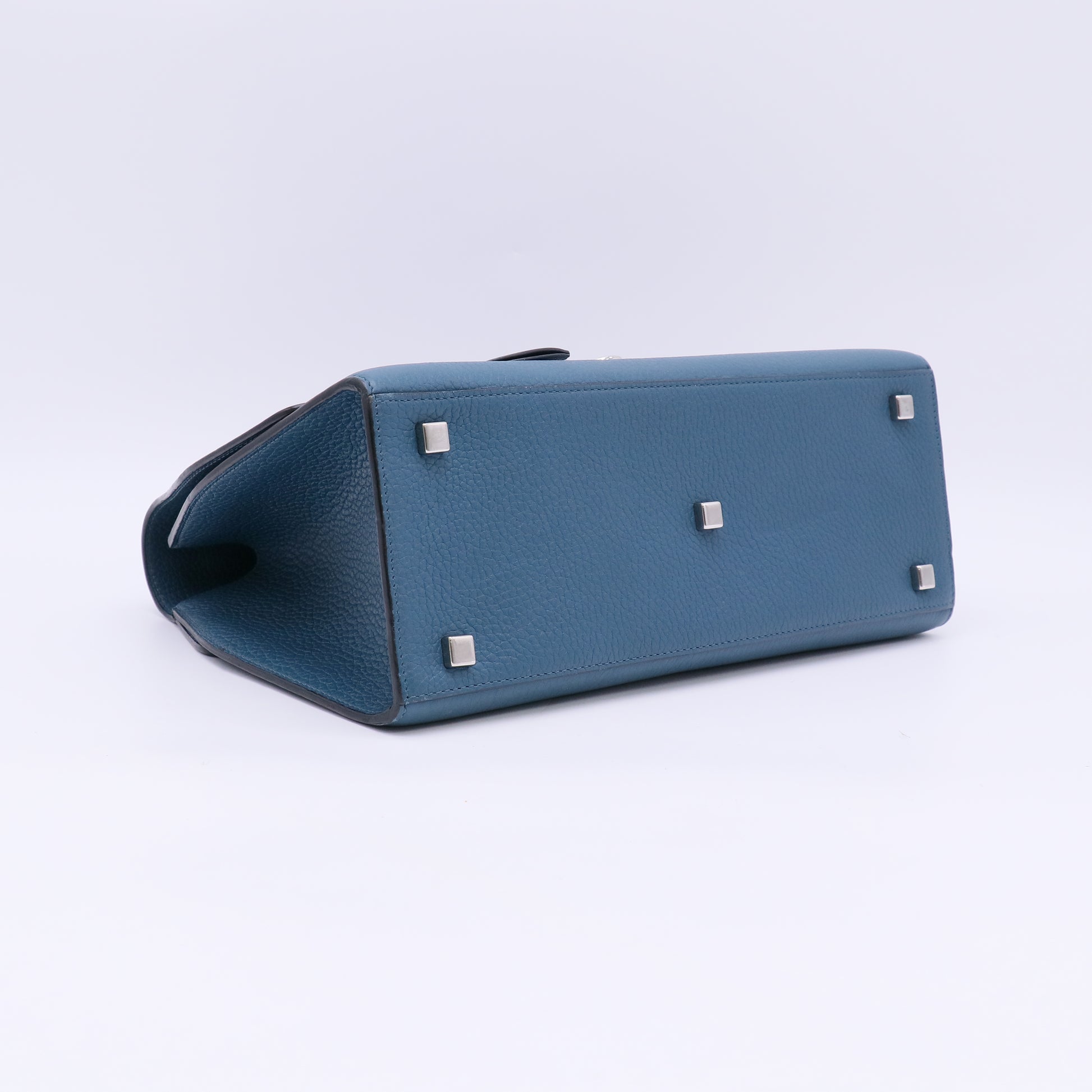 Moynat Grained Calfskin Réjane PM Bag in Ocean Blue Twins LDJ5726