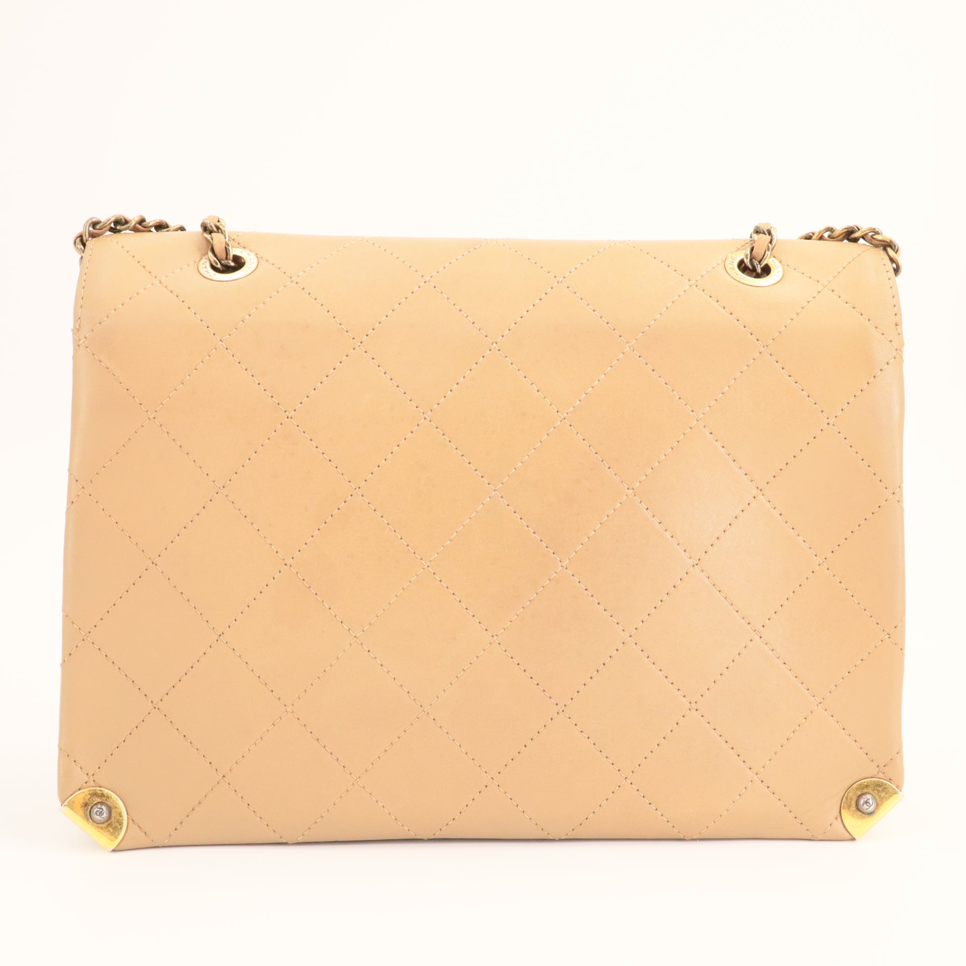 Chanel Around The Corner Flap Bag Quilted Lambskin Medium twins