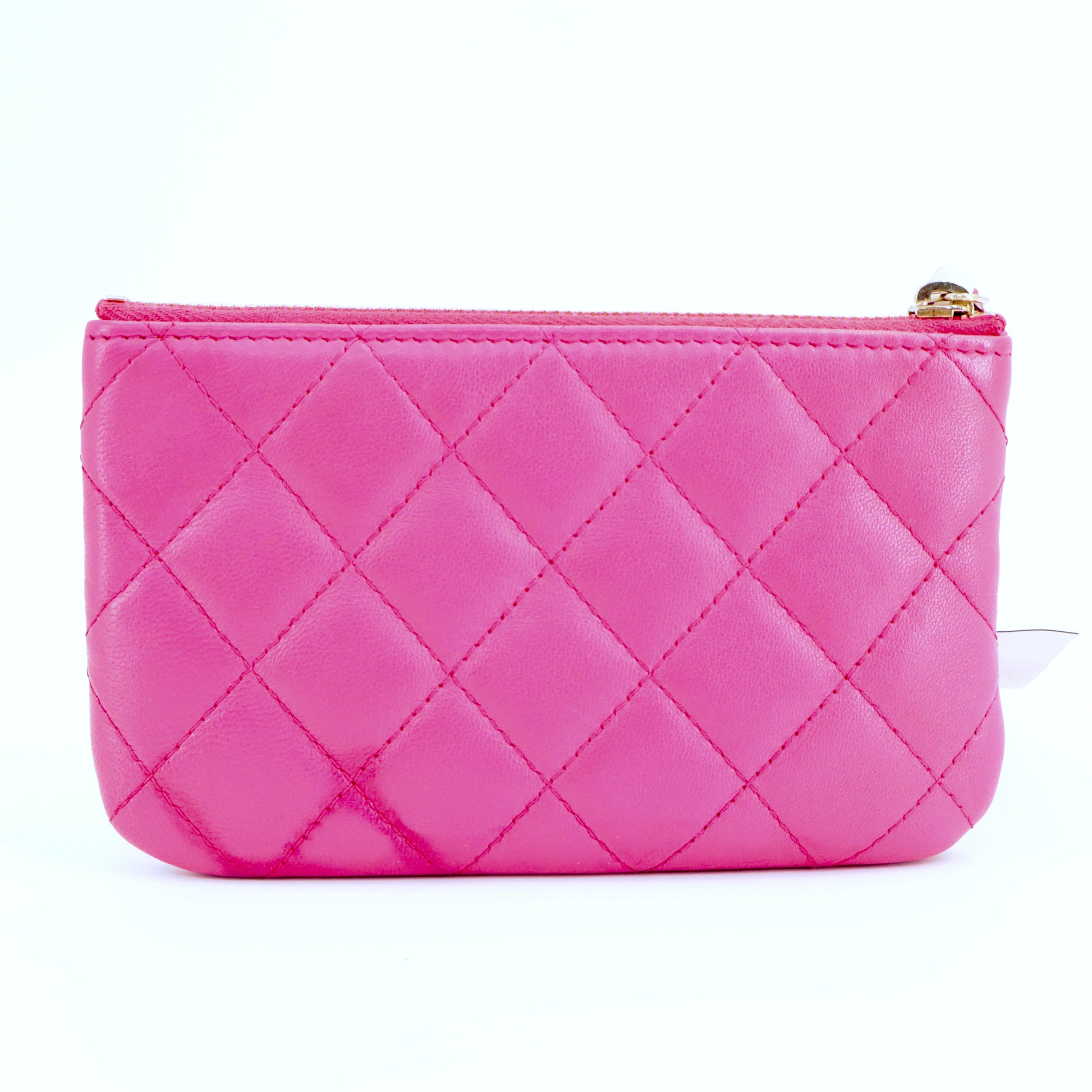 Caviar Quilted Small Cosmetic Case Fuchsia twins