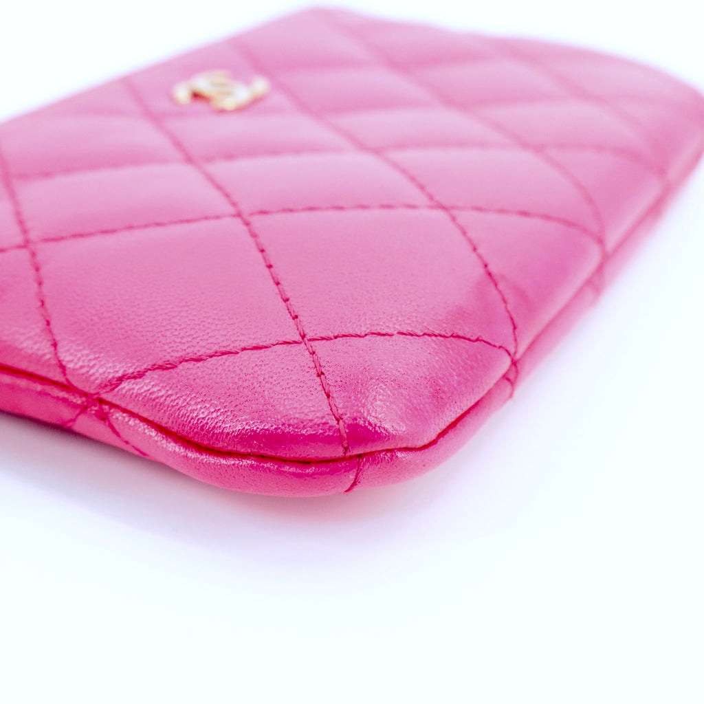 Caviar Quilted Small Cosmetic Case Fuchsia twins