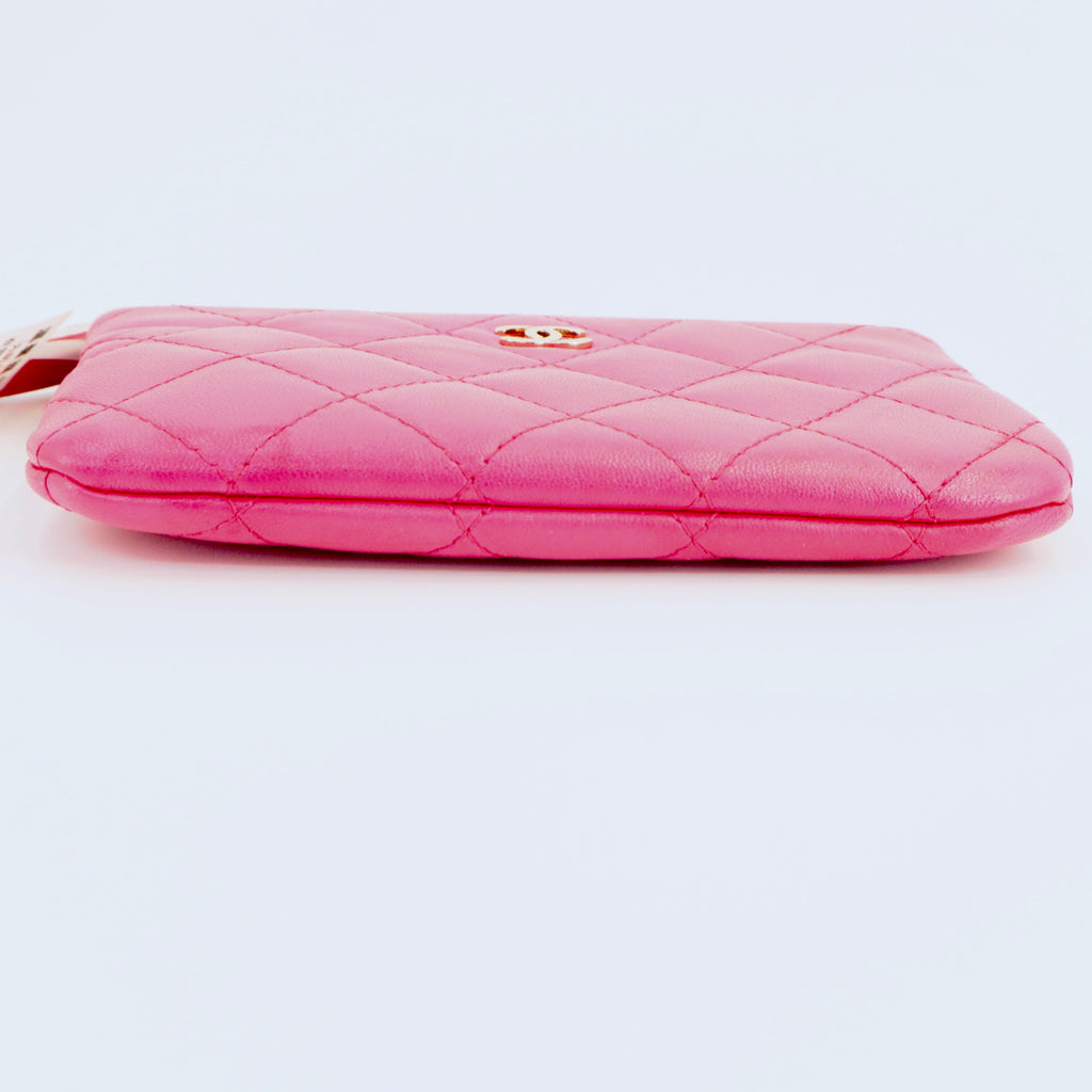 Caviar Quilted Small Cosmetic Case Fuchsia twins