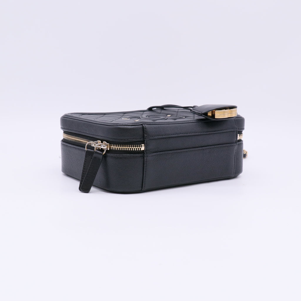 Chanel Caviar Quilted Medium CC Filigree Vanity Case Bag in Black Twins LDJ5708