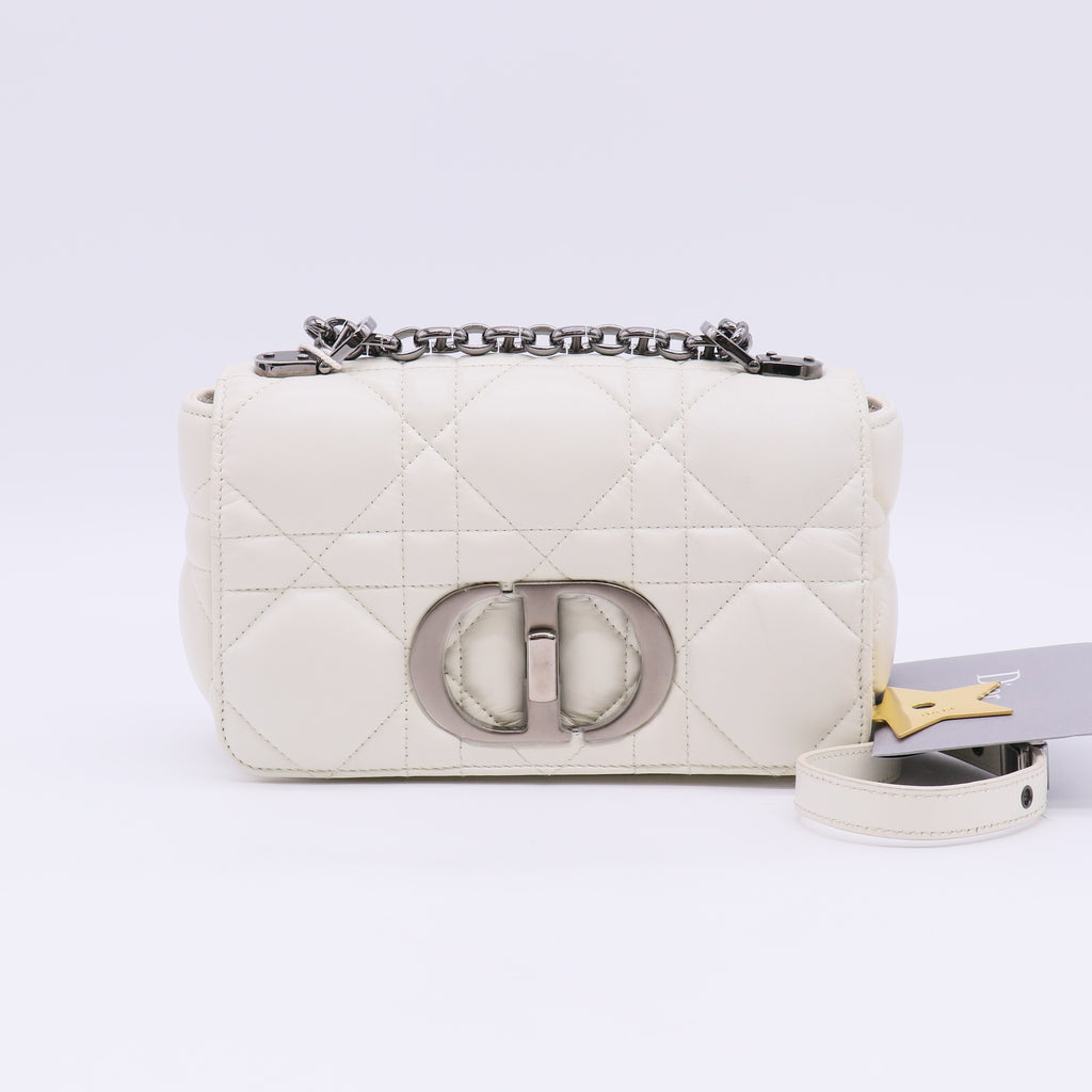 Small Soft Dior Caro Bag Latte Macrocannage Lambskin twins LDJ5706