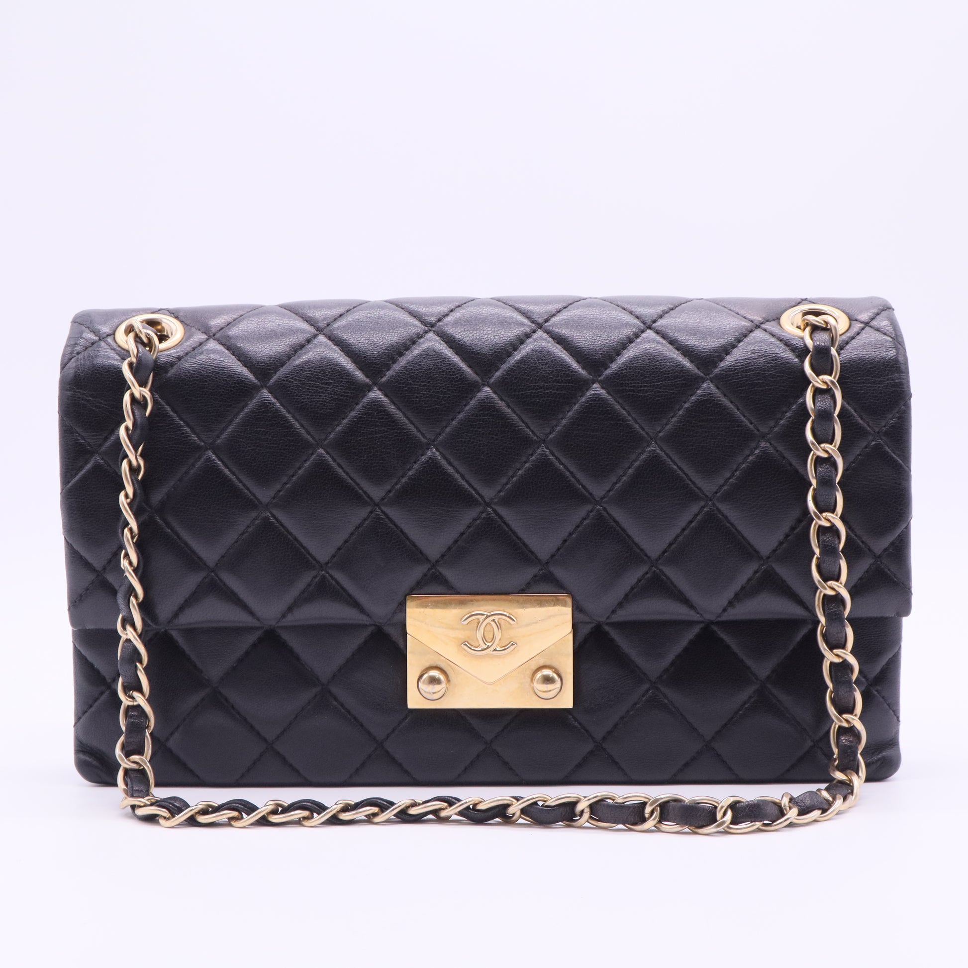 Pagoda Accordion Flap Bag Quilted Leather Medium
