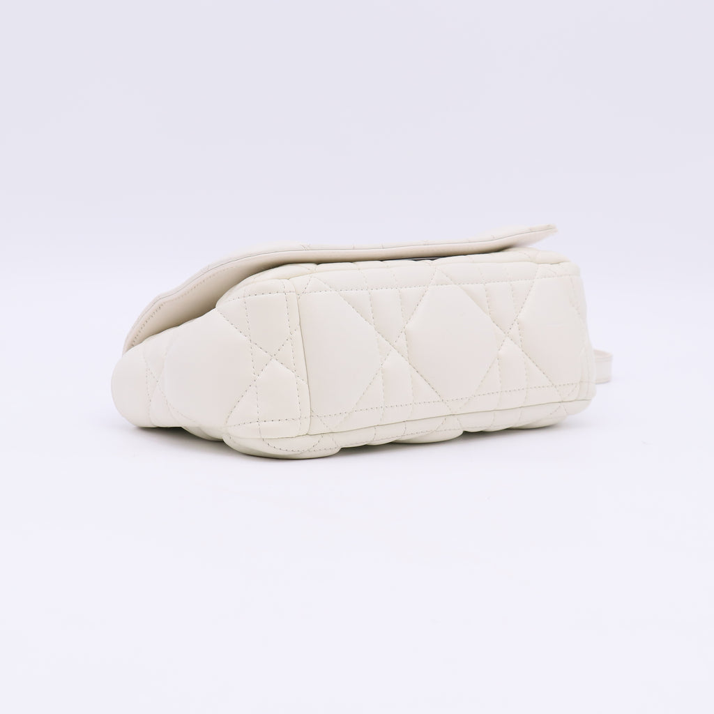 Small Soft Dior Caro Bag Latte Macrocannage Lambskin twins LDJ5706