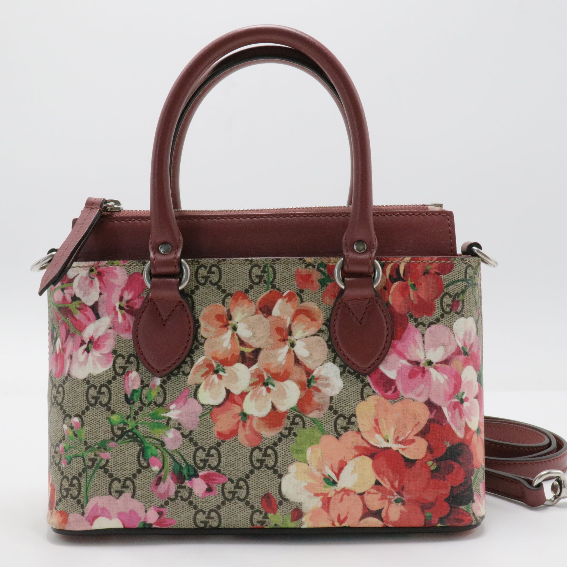 Linea A Convertible Tote Blooms Print GG Coated Canvas Mini