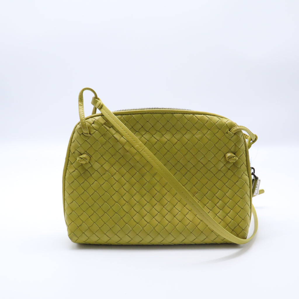 Double Compartment Pillow Crossbody Bag Intrecciato Nappa Medium Twins B22404