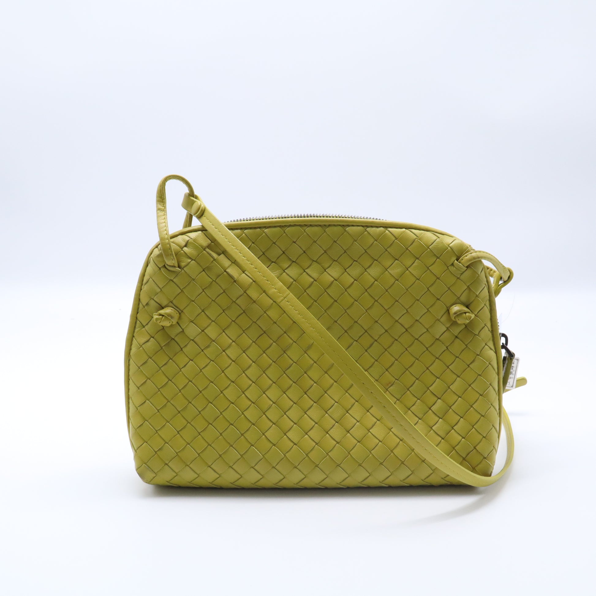 Double Compartment Pillow Crossbody Bag Intrecciato Nappa Medium Twins B22404