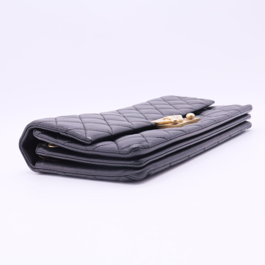 Pagoda Accordion Flap Bag Quilted Leather Medium