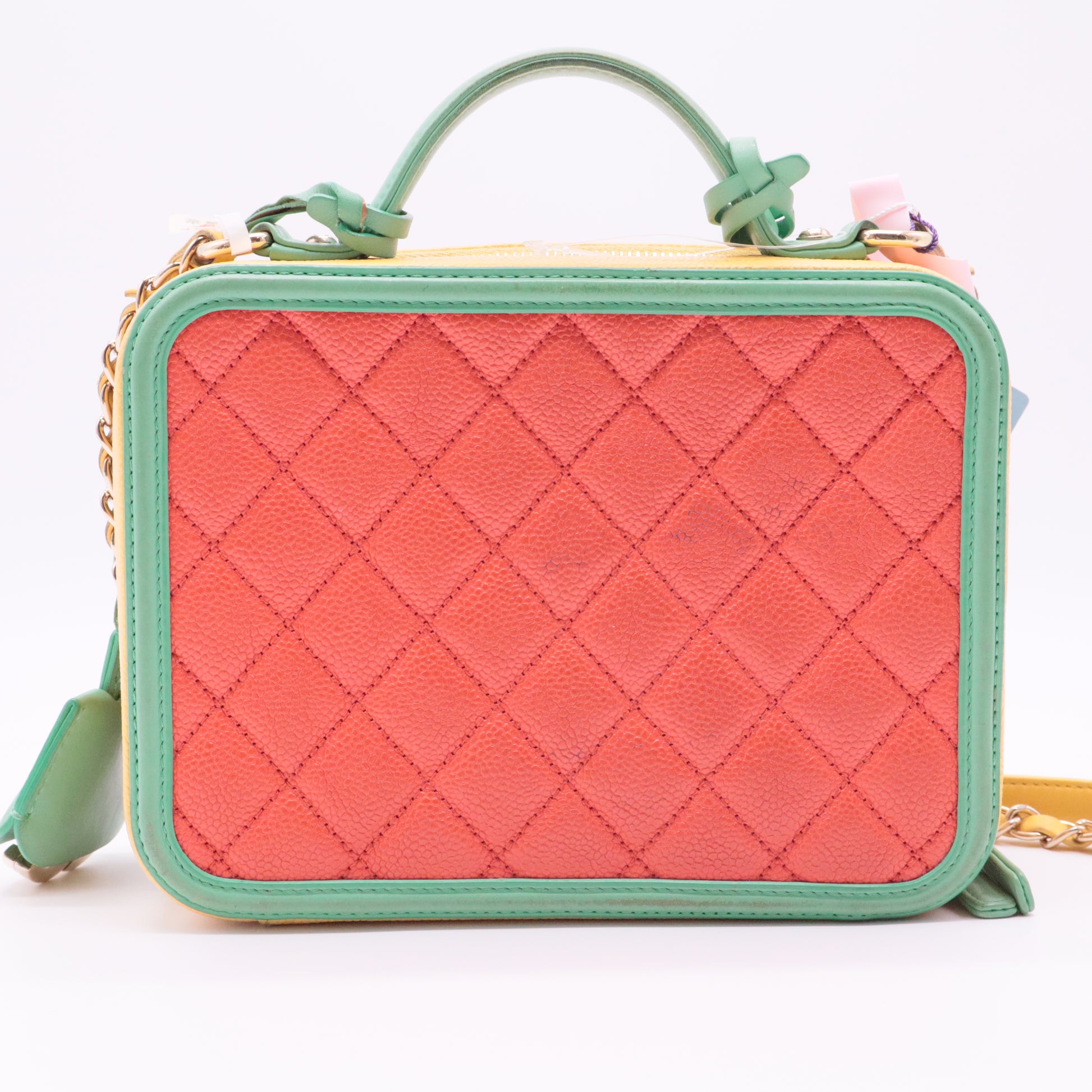 Filigree Vanity Case Quilted Caviar Large Twins
