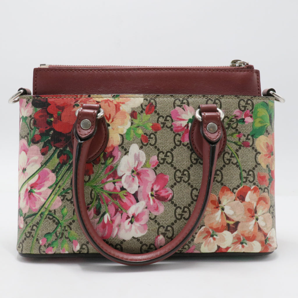 Linea A Convertible Tote Blooms Print GG Coated Canvas Mini