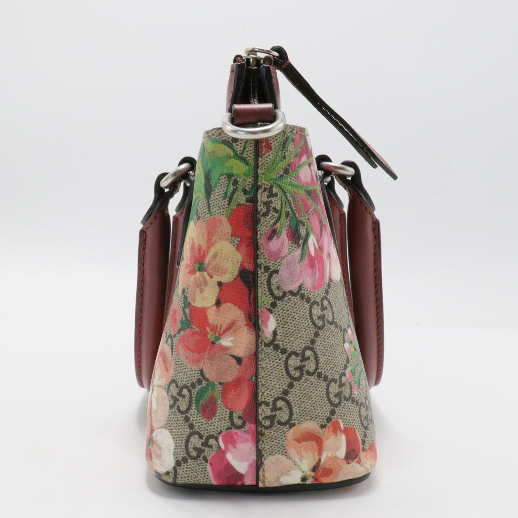 Linea A Convertible Tote Blooms Print GG Coated Canvas Mini