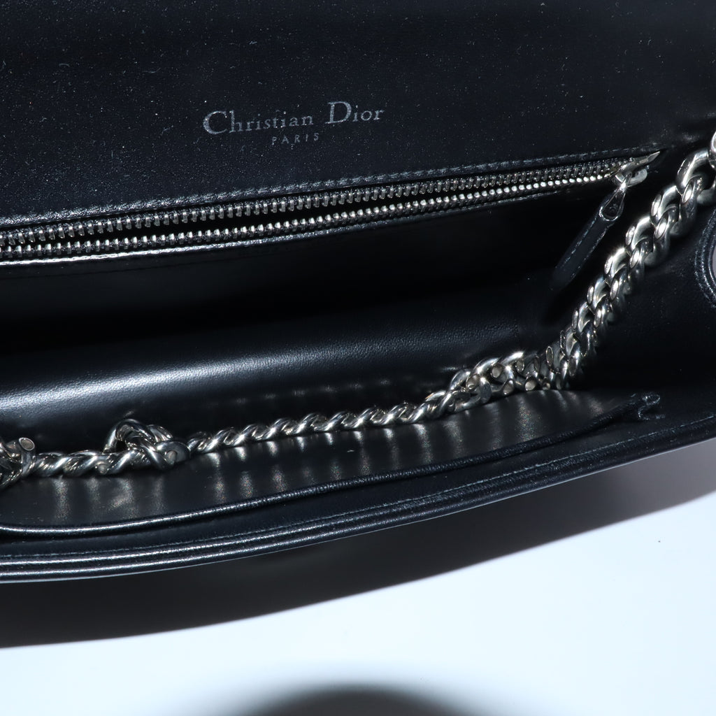 Diorama Wallet on Chain Patch Embellished Leather twins LDJ5090