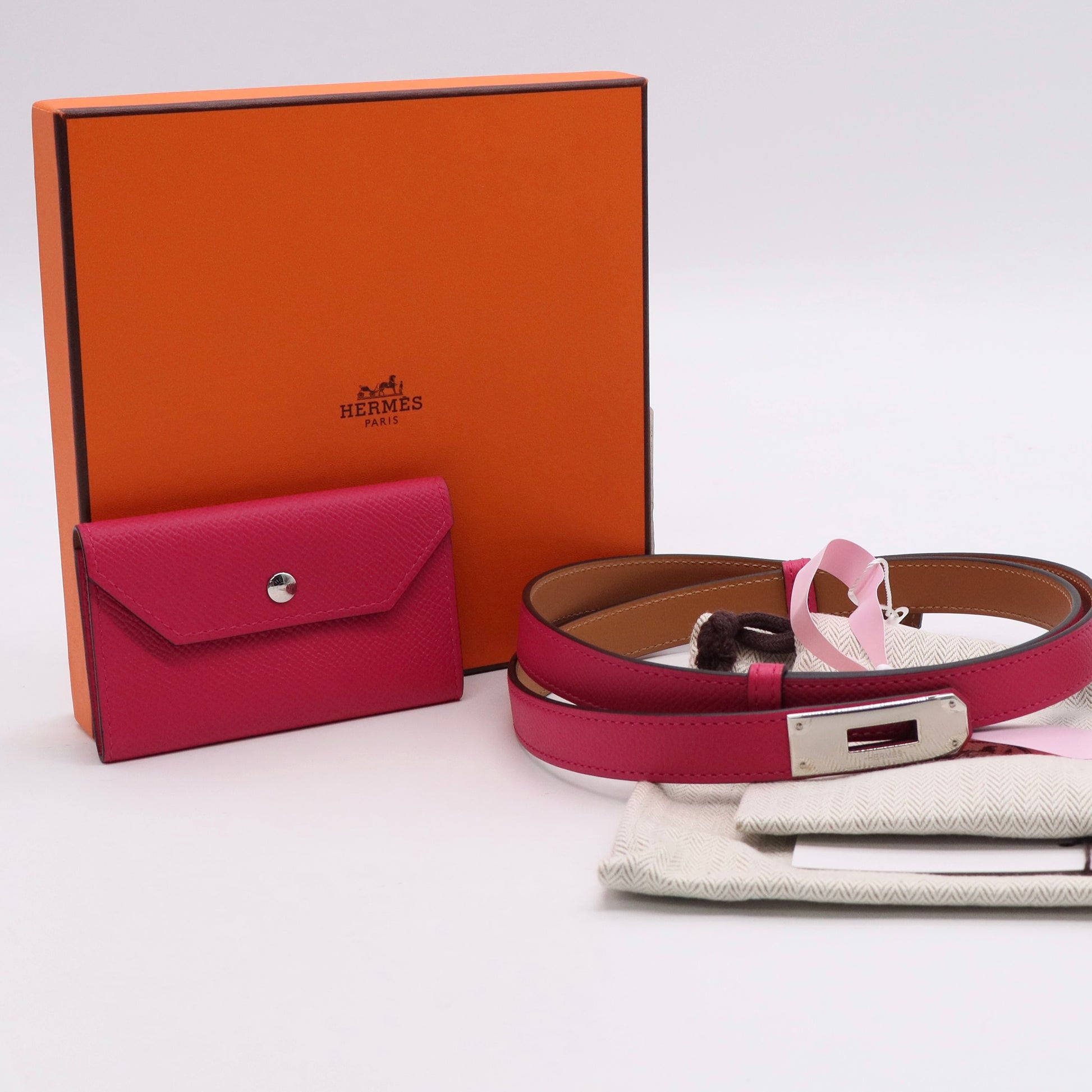 Hermes Rose Extreme Kelly Pocket Belt TWINS LDJ3147