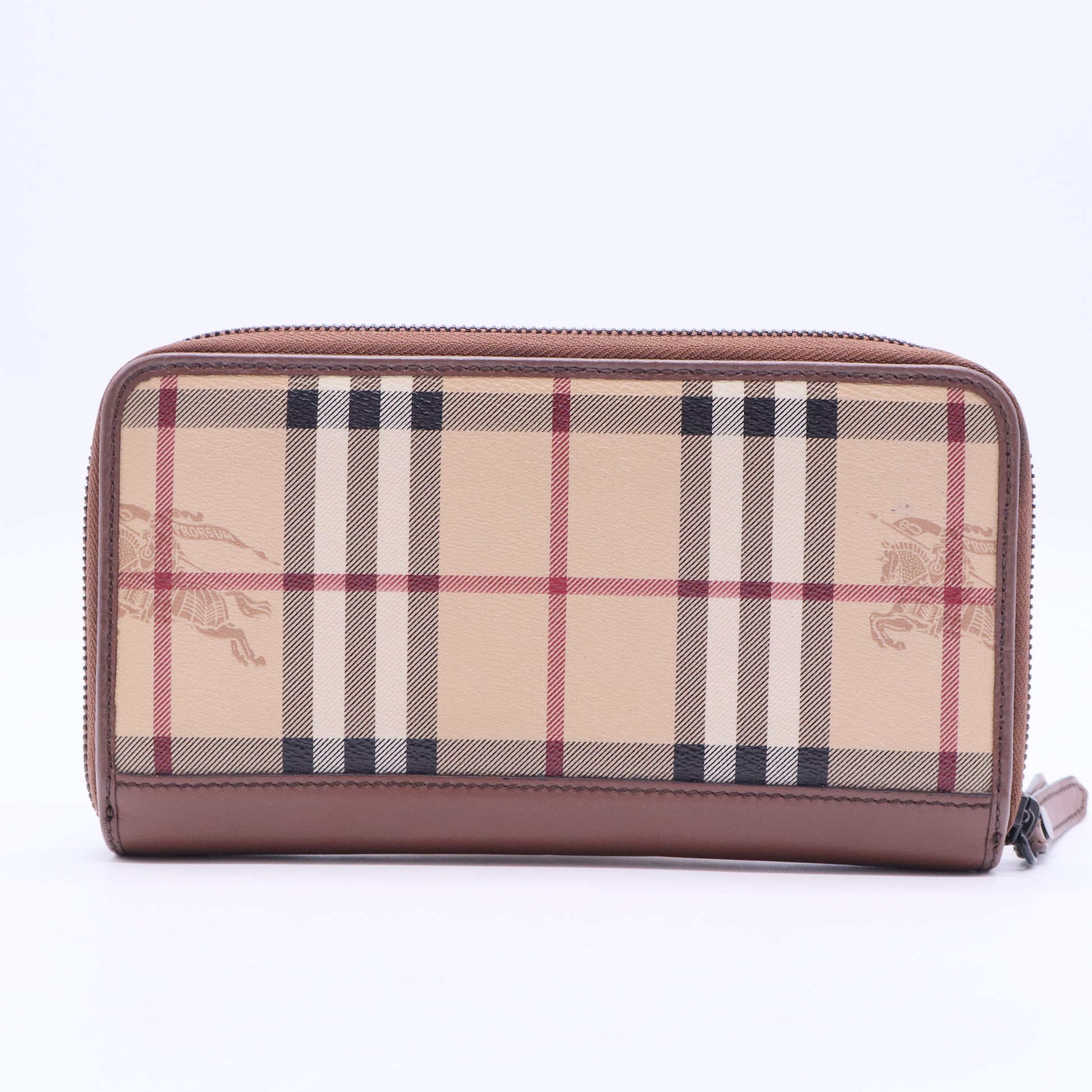 Burberry Haymarket Check Zip Around Wallet