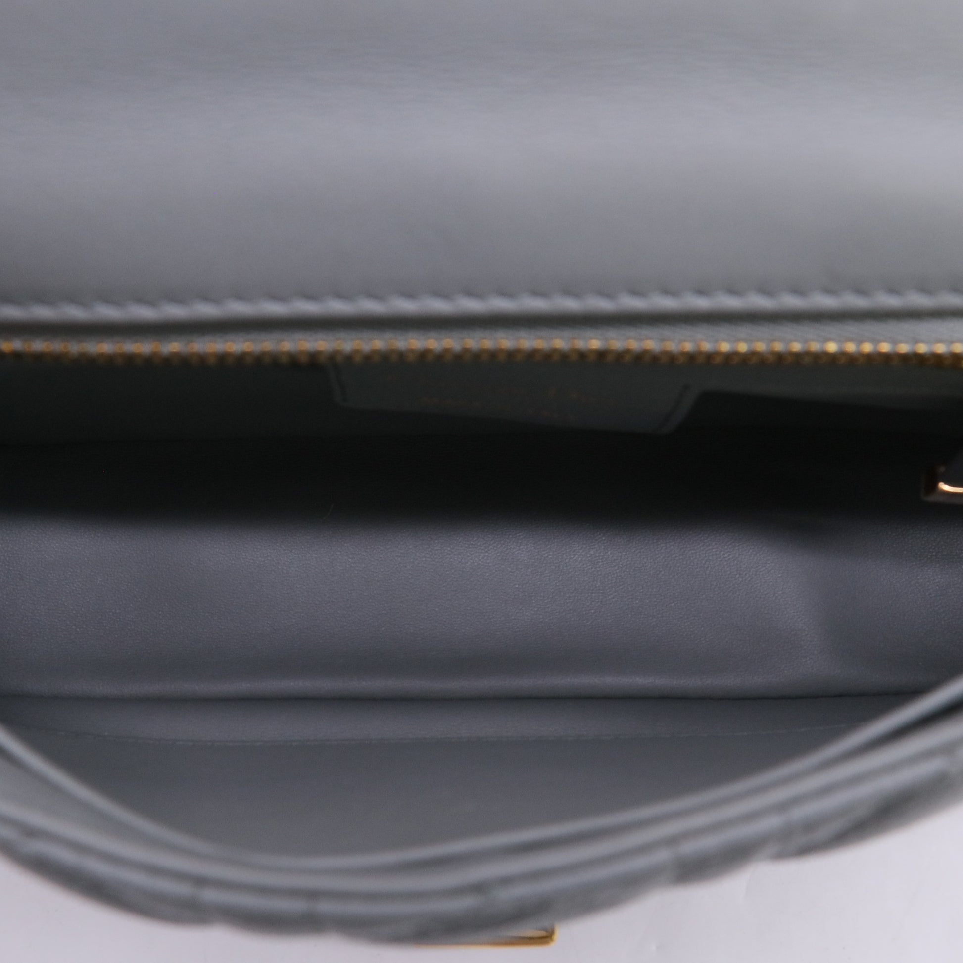 Small Dior Caro Bag Stone Gray Supple Cannage Calfskin twins LDJ5705