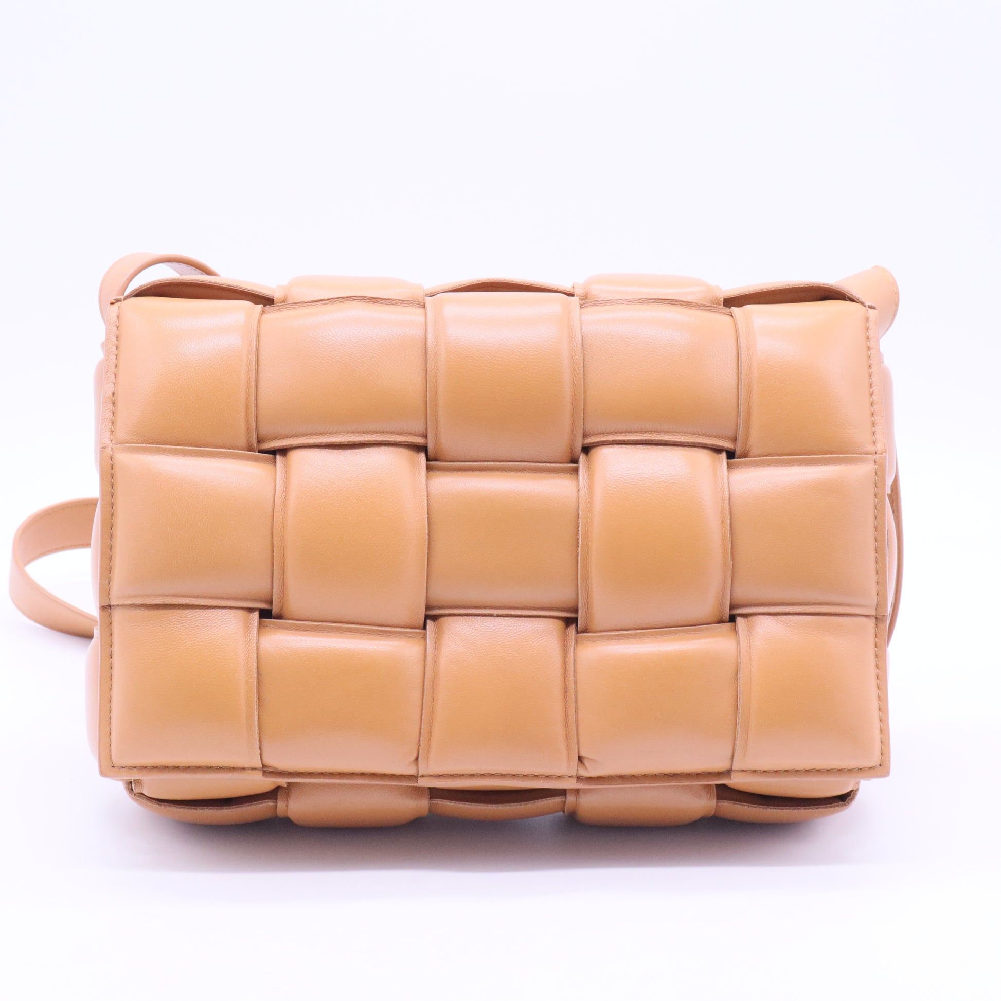 Brown padded Cassette shoulder bag